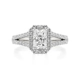Mira | Emerald Cut Solitaire with Halo - Nivara