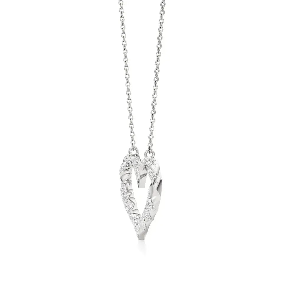 Sneh | Round Lab Grown Diamonds Twisted Heart Pendant - Nivara