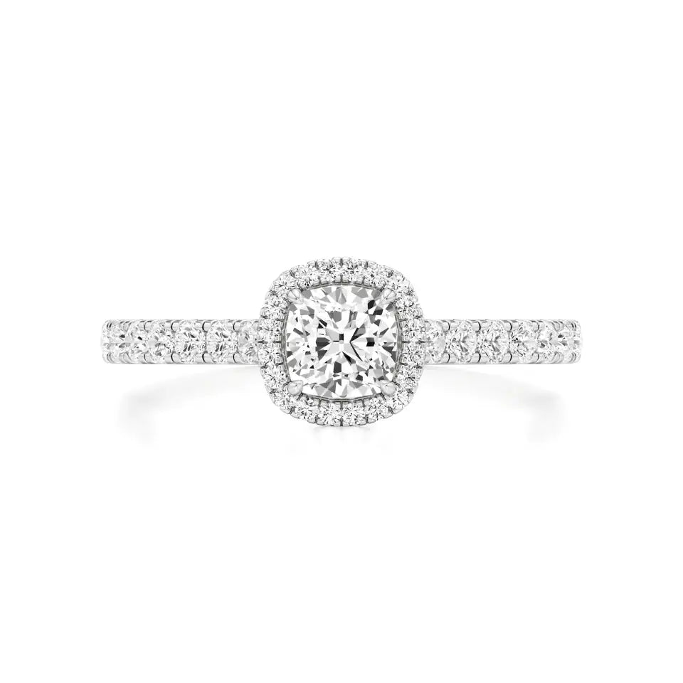Mira | Cushion-cut Lab-Grown Diamond Halo Ring - Nivara