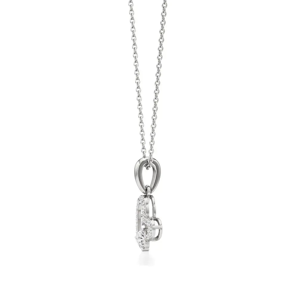 Sneh | Classic Heart & Round Lab Grown Diamonds Pendant - Nivara