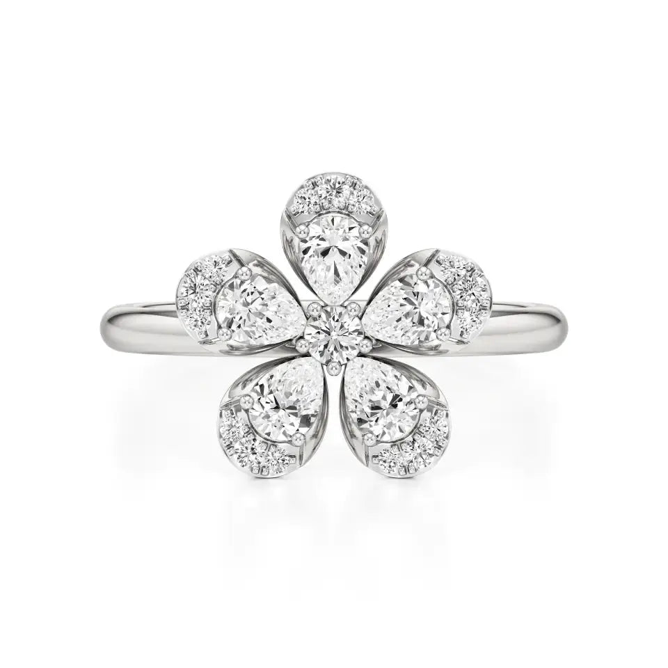 Flora | Round & Pear Lab-Grown Diamond Ring - Nivara
