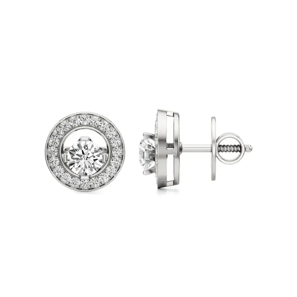 Mira | Round Lab-Grown Diamonds Halo Studs - Nivara
