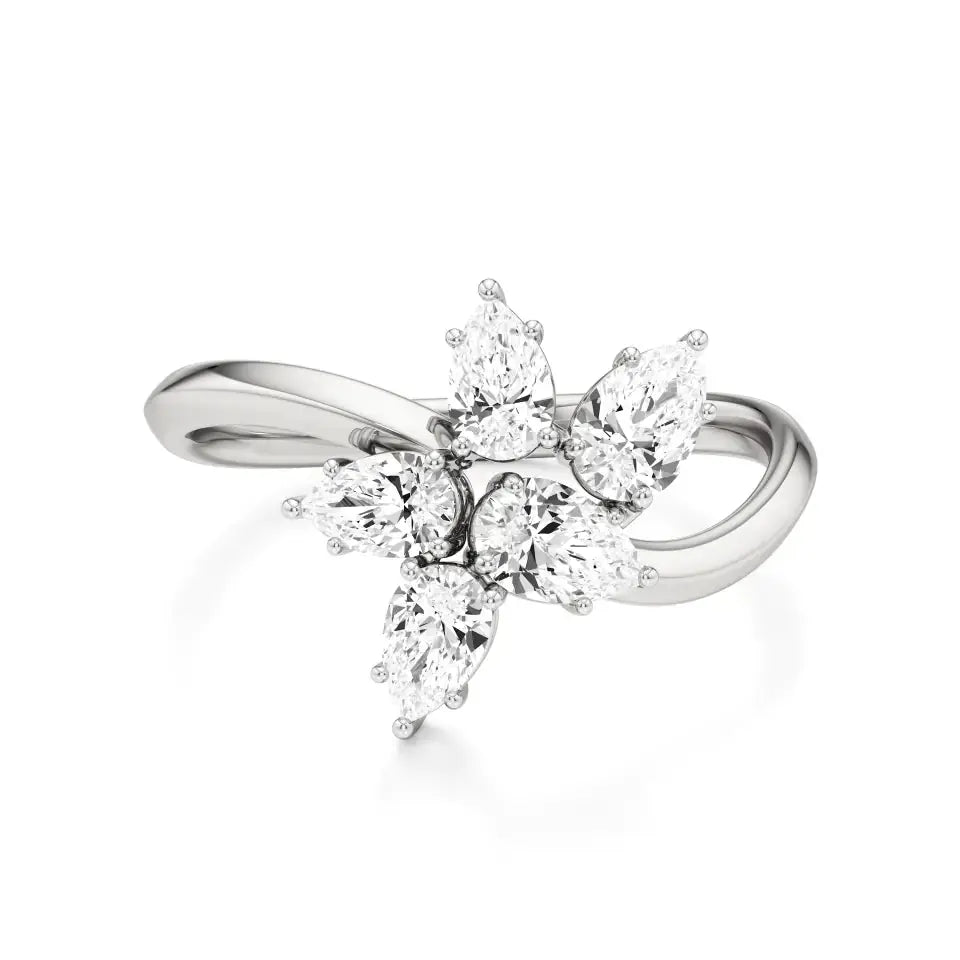 Flora | Pear Diamonds in Flora Design - Nivara
