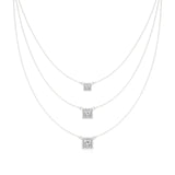 Elara | Princess & Round Lab Grown Diamonds Halo Triple Layered Necklace - Nivara