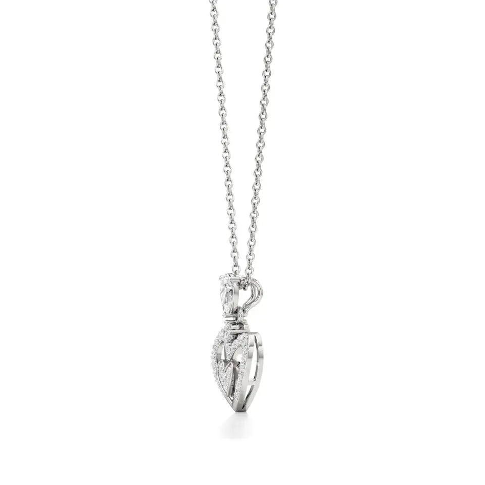 Sneh | Pear & Round Lab Grown Diamonds Heart Pendant - Nivara