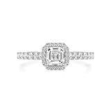 Amara | Asscher-cut Lab-Grown Diamond Halo Ring - Nivara
