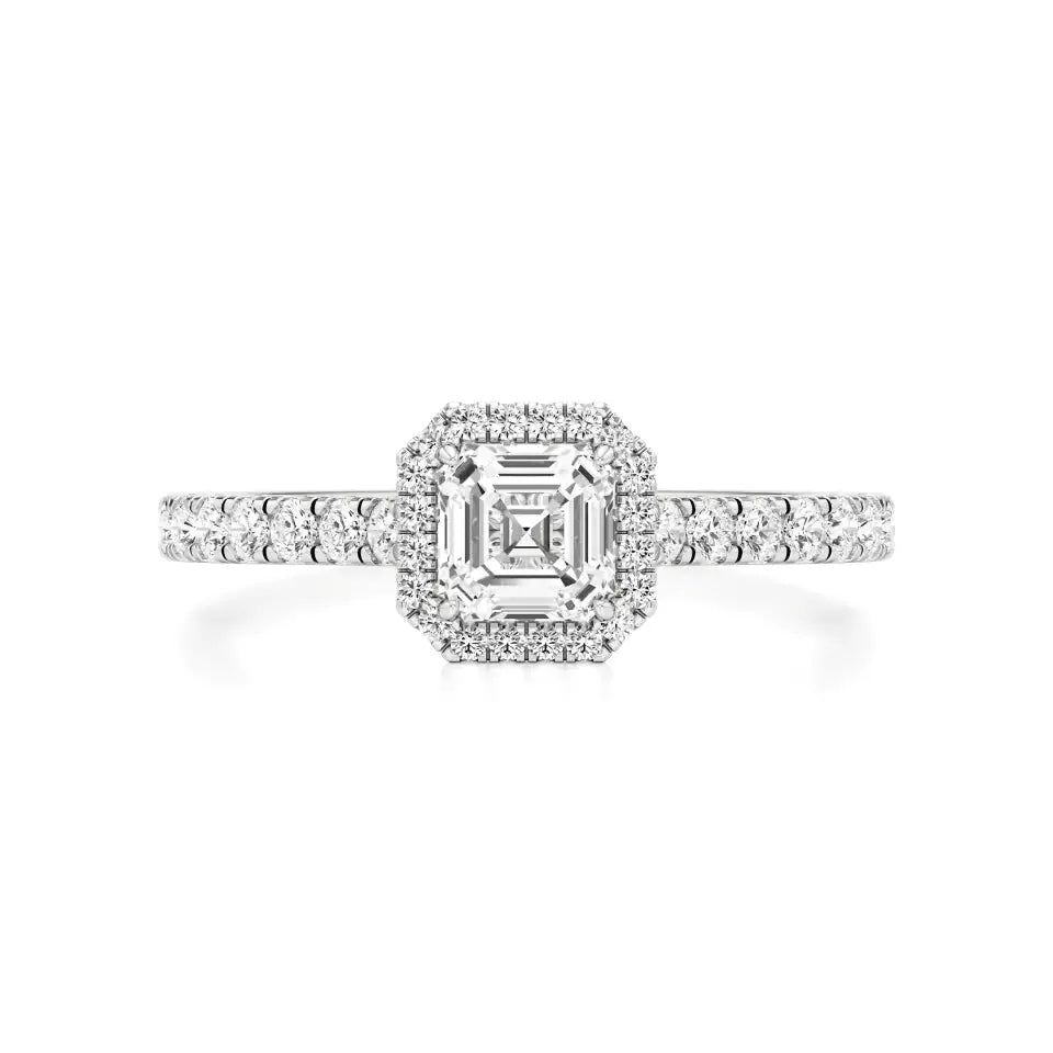Amara | Asscher-cut Lab-Grown Diamond Halo Ring - Nivara