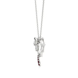Sneh | Round Lab Grown Diamonds with Ruby Heart Pendant - Nivara