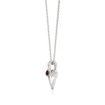 Sneh | Round Lab Grown Diamonds with Round Ruby Accent Heart Pendant - Nivara