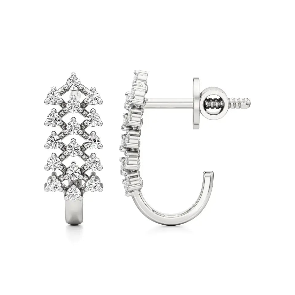 Jess | Round Lab-Grown Diamonds on J-Shaped Studs - Nivara