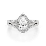 Mira | Pear Cut Solitaire with Halo - Nivara