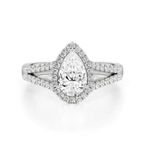 Mira | Pear Cut Solitaire with Halo - Nivara