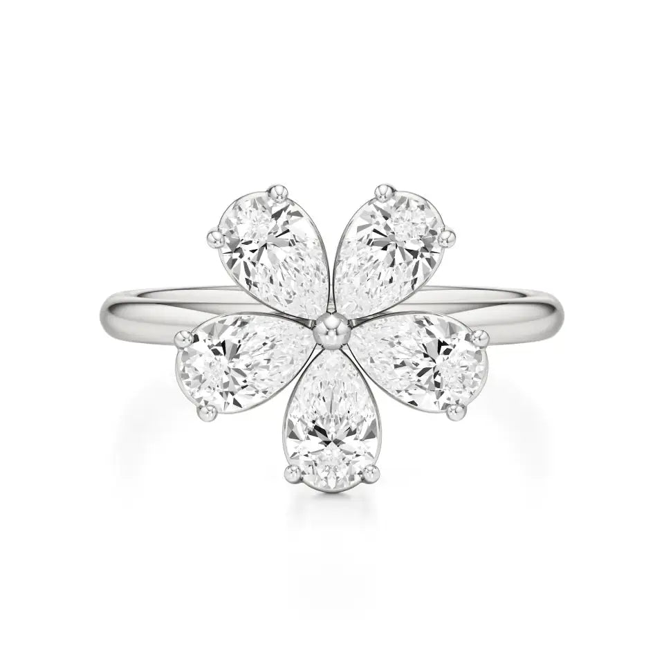 Flora | Pear Diamonds in Flora Design - Nivara