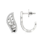 Jess | Round Lab-Grown Diamonds J-Shaped Hoops - Nivara