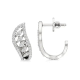 Jess | Round Lab-Grown Diamonds J-Shaped Hoops - Nivara