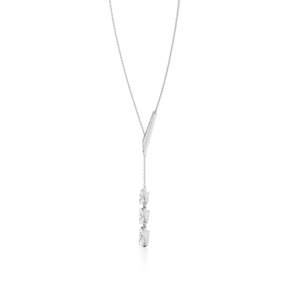 Flora | Pear & Round Lab Grown Diamonds Lotus Petals Necklace - Nivara