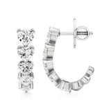 Mode | J-Shaped Hoop Earring with Heart Lab-Grown Diamonds