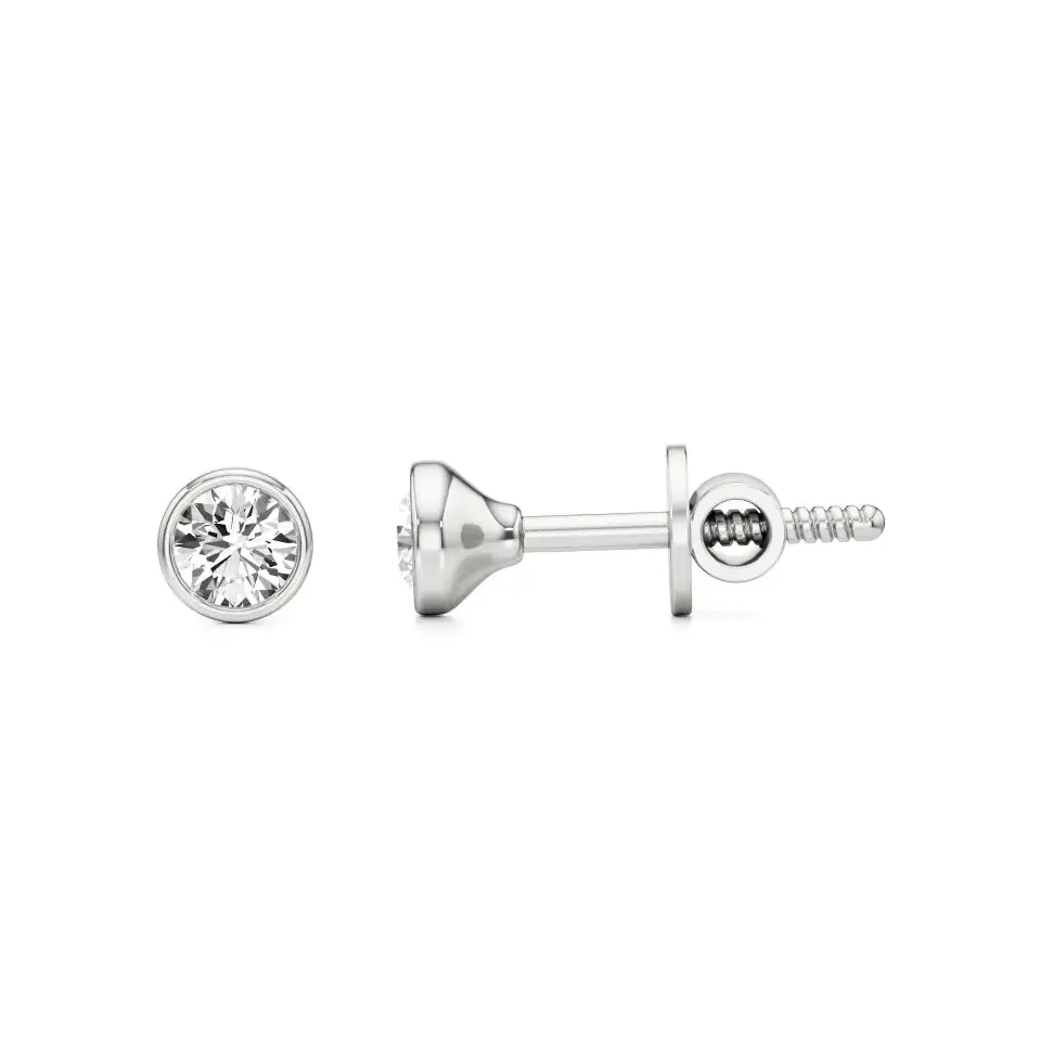 Mirage | Round Lab-Grown Diamond Studs with Bezel Setting - Nivara