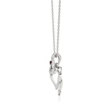 Sneh | Elegant Round Lab Grown Diamonds with Ruby Accent Heart Pendant - Nivara