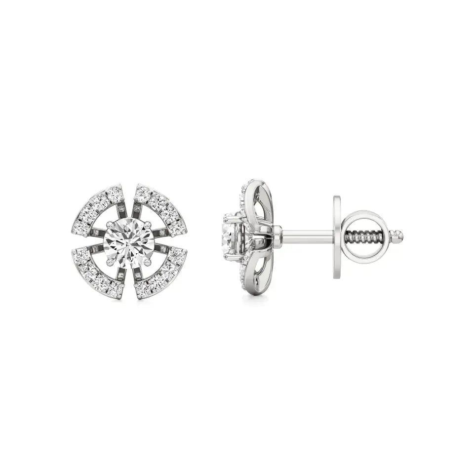 Nora | Round Lab-Grown Diamonds Halo Studs - Nivara