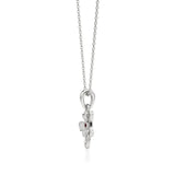 Flora | Diamonds Clustered Floral Design with Ruby Accent Pendant - Nivara