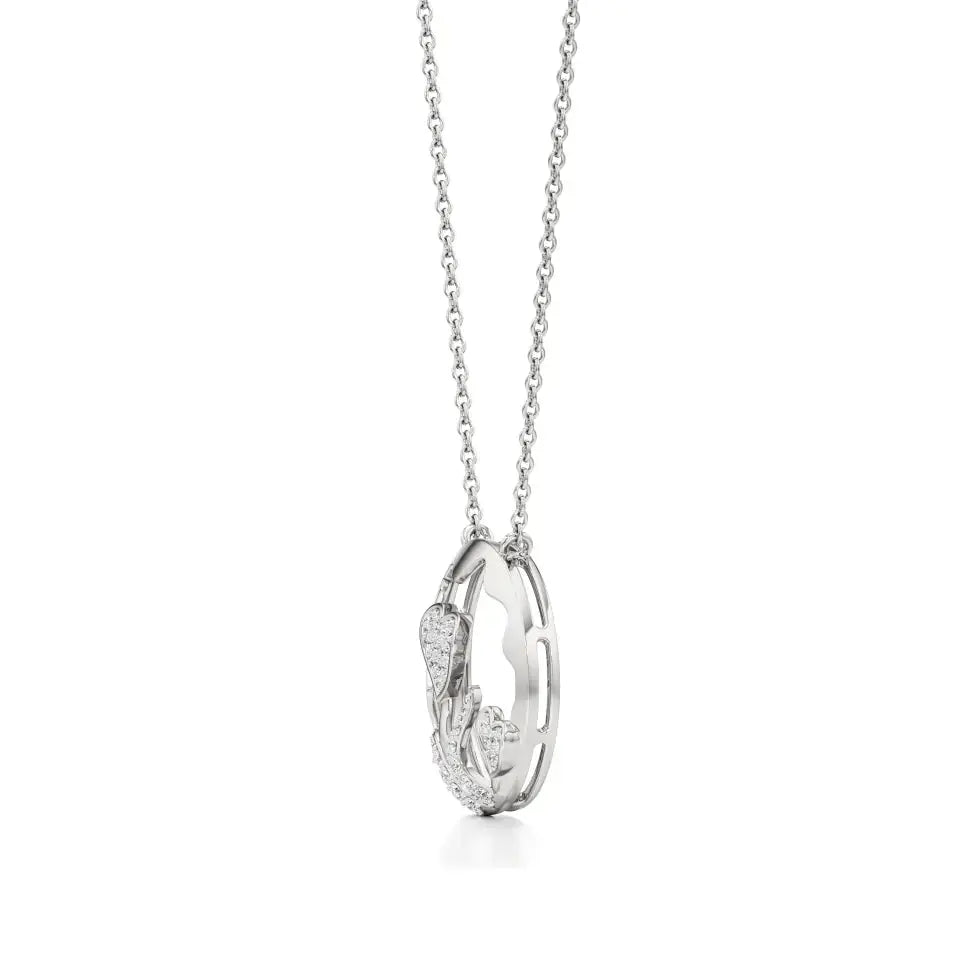 Sneh | Round Lab Grown Diamonds Dual Heart Pendant - Nivara