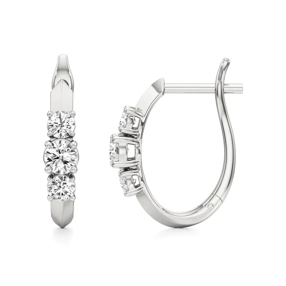 Aria | Trio Round Lab-Grown Diamond Hoop Earrings - Nivara