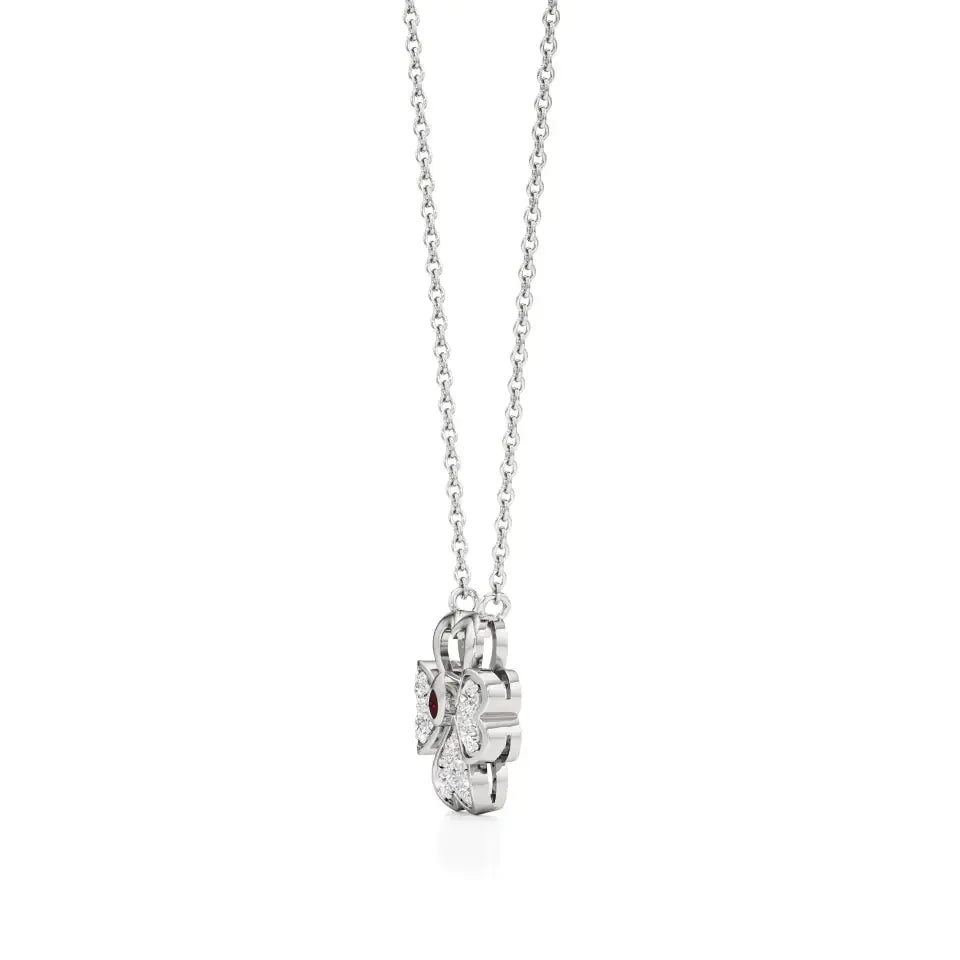 Flora | Floral Design with Center Ruby  Pendant - Nivara