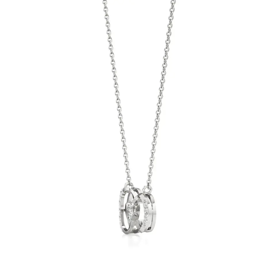 Sneh | Round Lab Grown Diamonds Loop Heart Pendant - Nivara