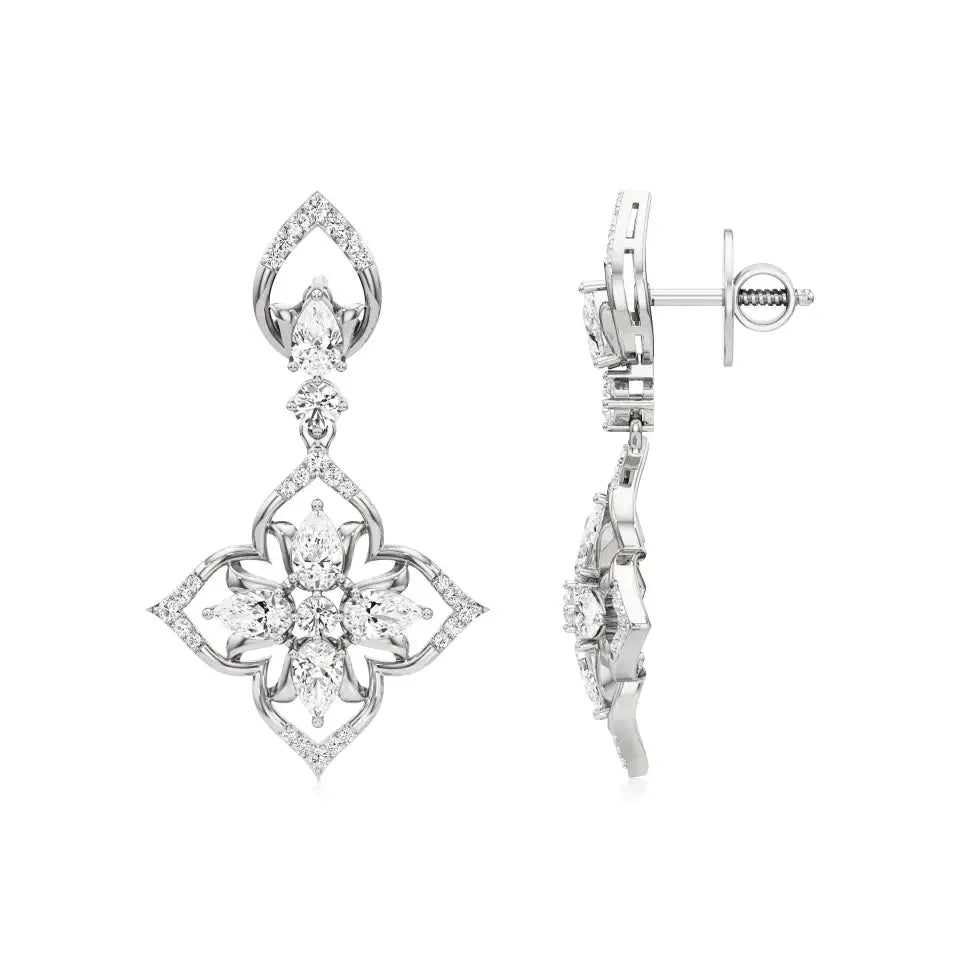 Flora | Pear & Round Lab-Grown Diamond Earrings - Nivara