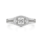 Aria | Round & Radiant Lab-Grown Diamond Three-Stone Ring - Nivara