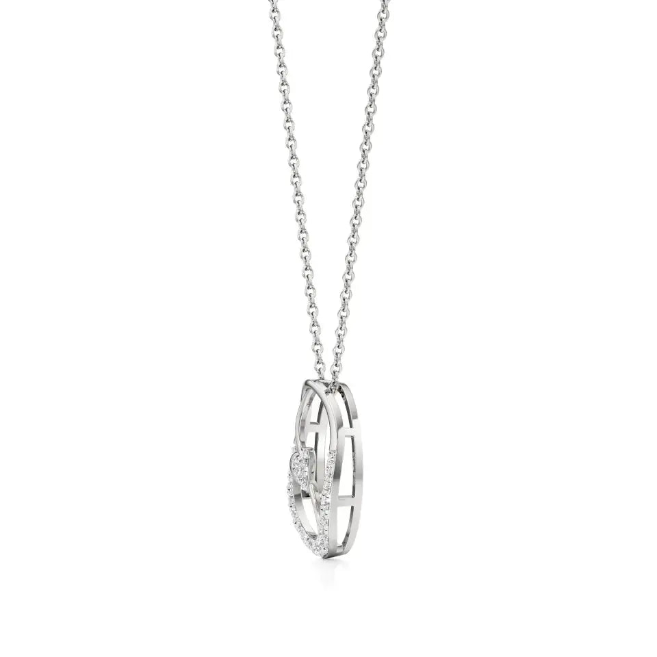 Sneh | Round Lab Grown Diamonds Heart Motif Pendant - Nivara