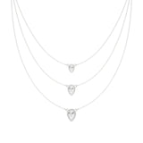 Elara | Pear Lab Grown Diamonds with Halo Triple Chained Necklace