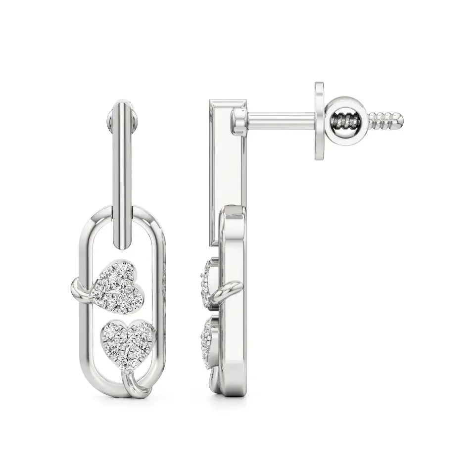 Sneh | Round Lab-Grown Diamonds Clustered Drop Earrings - Nivara