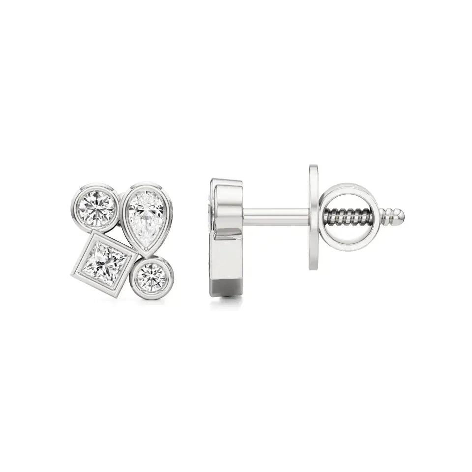 Celestia | Princess, Round and Pear Lab-Grown Diamonds Studs - Nivara
