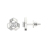 Mode | Round Solitaire Stud with Side Round Diamonds - Nivara