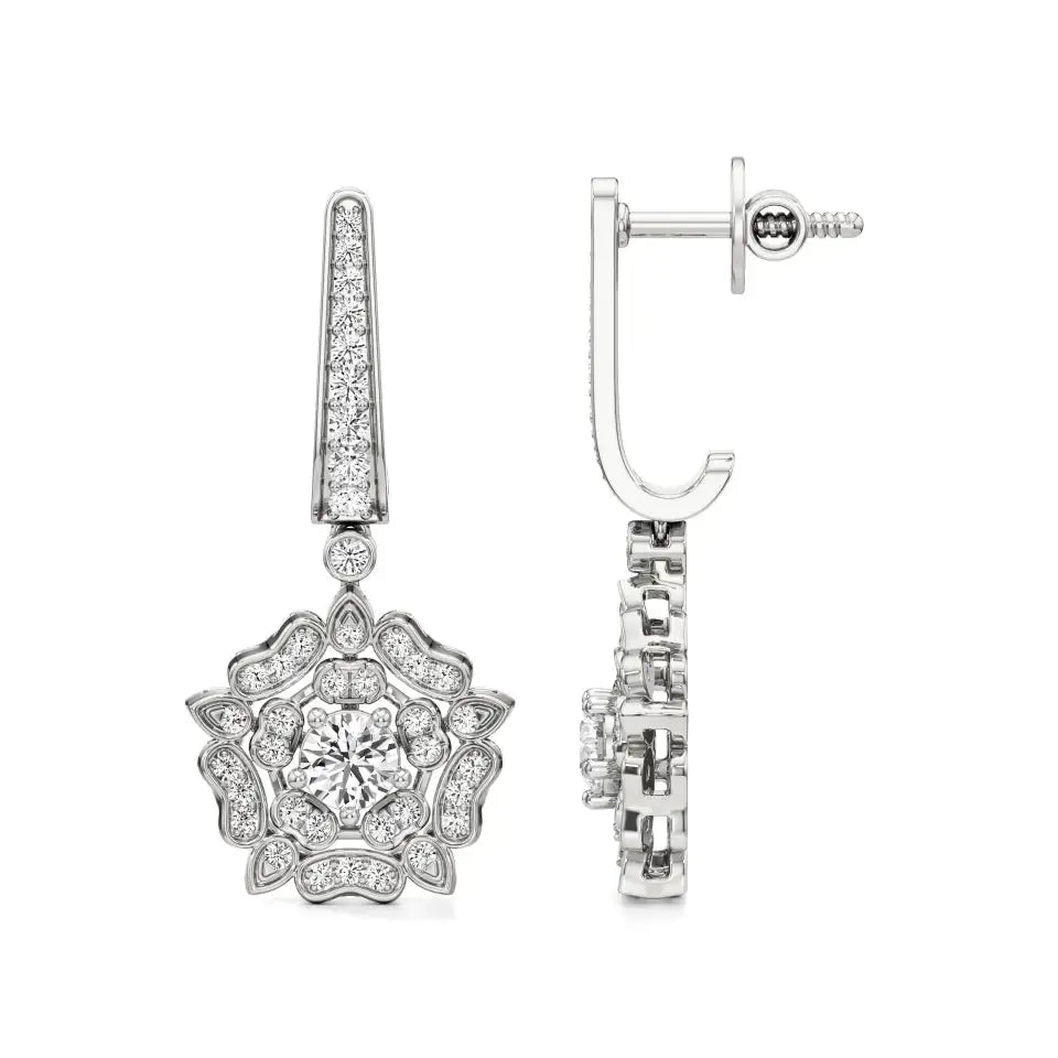 Flora | Round Round Lab-Grown Diamonds Floral Studs - Nivara