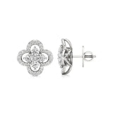 Flora | Round Lab-Grown Diamonds Quatrefoil Studs - Nivara