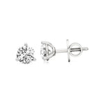 Sia | Three Prong Studs with Round Lab-Grown Diamond - Nivara