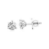 Sia | Three Prong Studs with Round Lab-Grown Diamond - Nivara