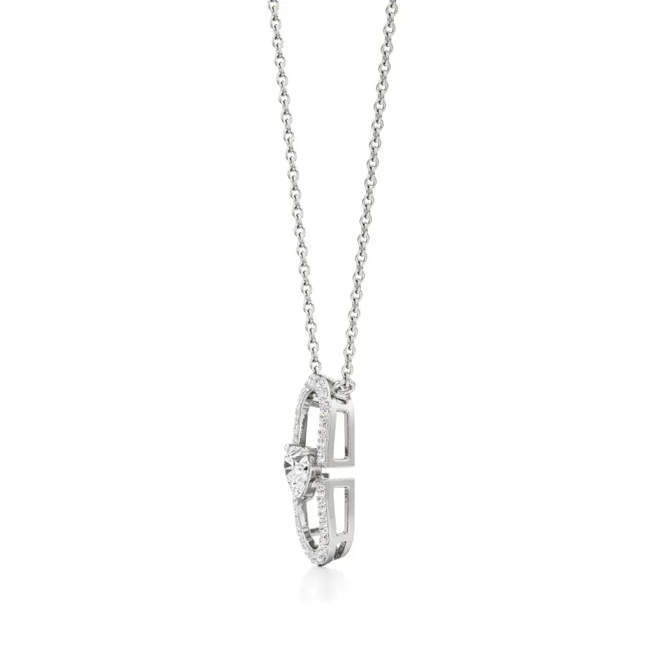 Sneh | Heart & Round Lab Grown Diamonds Pendant - Nivara