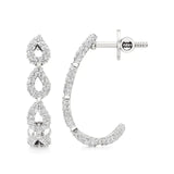 Jess | Round Lab-Grown Diamonds J-Shaped Hoops - Nivara