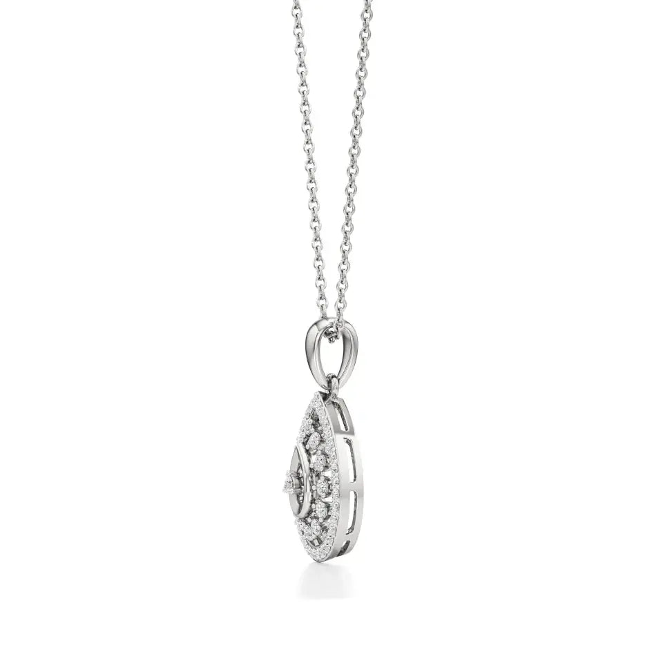 Celesta | Elegant Round Lab Grown Diamonds Cluster Pendant - Nivara