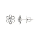 Flora | Round Lab-Grown Diamond Floral Studs - Nivara