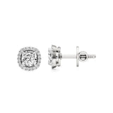 Mira | Cushion Solitaire with Halo Lab-Grown Diamond Studs - Nivara