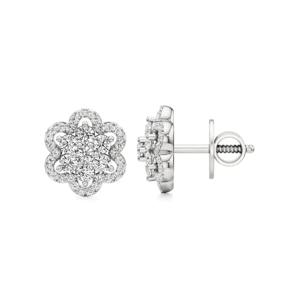 Flora | Round Lab-Grown Diamond Studs - Nivara
