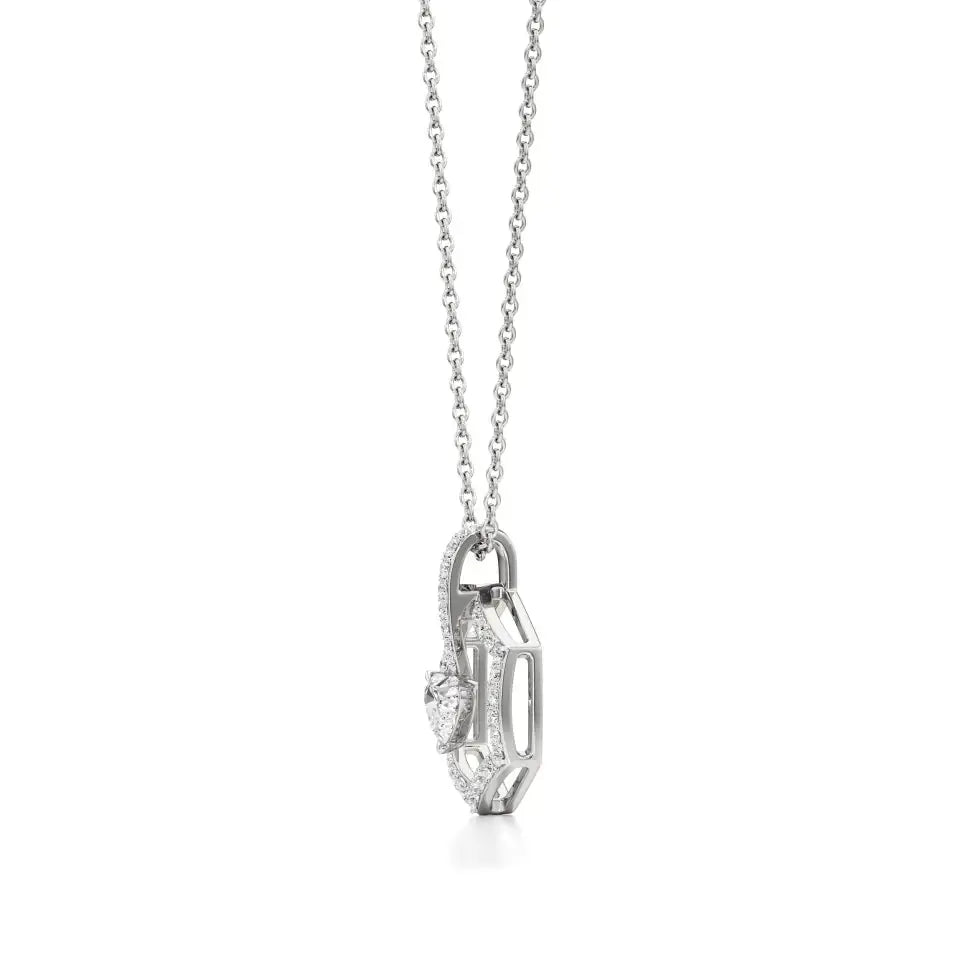 Sneh | Elegant Heart & Round Lab Grown Diamonds Pendant - Nivara