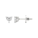 Sia | Three Prong Studs with Heart Shaped Solitaire Lab-Grown Diamond - Nivara
