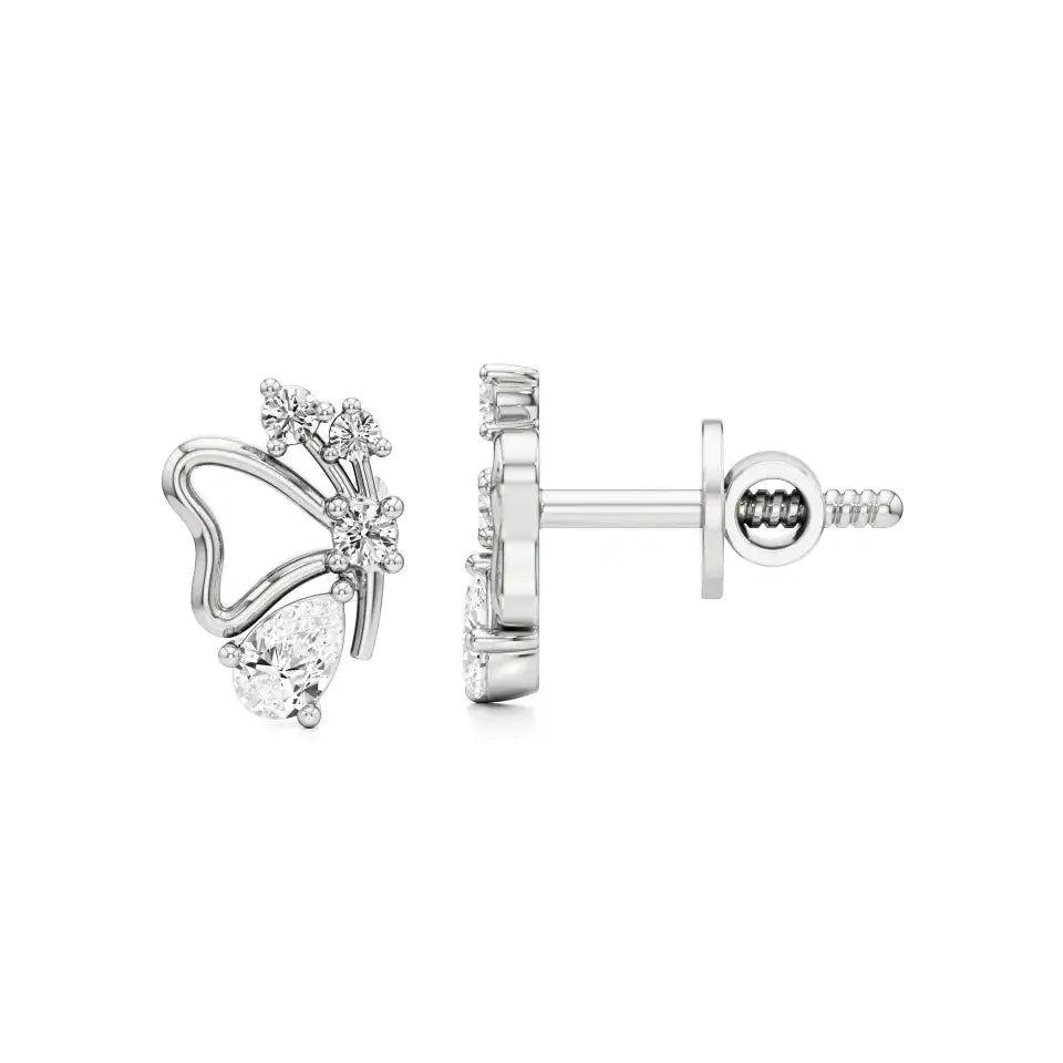 Vanya | Pear & Round Lab-Grown Diamonds Butterfly Studs - Nivara