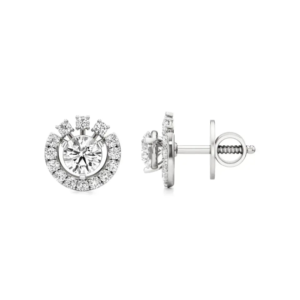 Sol | Round Lab-Grown Diamonds Halo Studs - Nivara